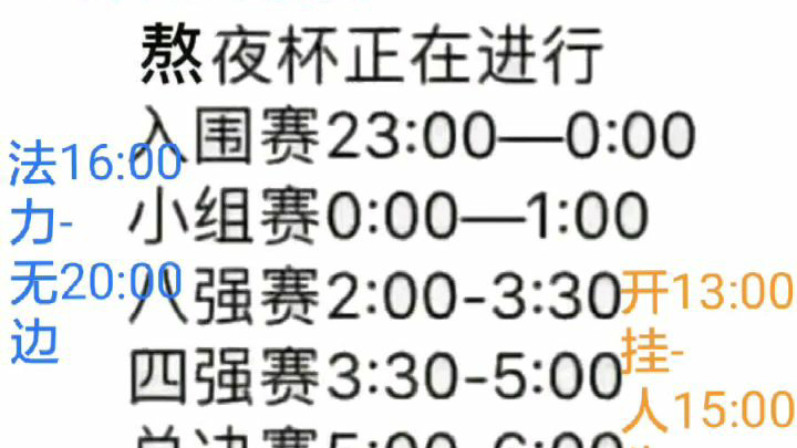 熬夜杯开始